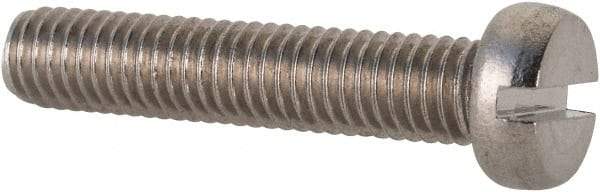 Value Collection - M5x0.80 Metric Coarse, 25mm Length Under Head Slotted Drive Machine Screw - Fillister Head, Grade 18-8 & A2 Stainless Steel, Uncoated, Without Washer - Benchmark Tooling