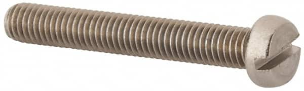 Value Collection - M5x0.80 Metric Coarse, 35mm Length Under Head Slotted Drive Machine Screw - Fillister Head, Grade 18-8 & A2 Stainless Steel, Uncoated, Without Washer - Benchmark Tooling