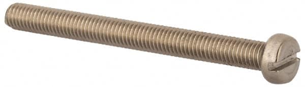 Value Collection - M5x0.80 Metric Coarse, 55mm Length Under Head Slotted Drive Machine Screw - Fillister Head, Grade 18-8 & A2 Stainless Steel, Uncoated, Without Washer - Benchmark Tooling