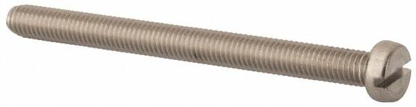 Value Collection - M5x0.80 Metric Coarse, 60mm Length Under Head Slotted Drive Machine Screw - Fillister Head, Grade 18-8 & A2 Stainless Steel, Uncoated, Without Washer - Benchmark Tooling