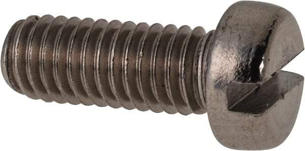 Value Collection - M6x1.00 Metric Coarse, 16mm Length Under Head Slotted Drive Machine Screw - Fillister Head, Grade 18-8 & A2 Stainless Steel, Uncoated, Without Washer - Benchmark Tooling