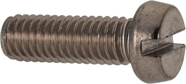 Value Collection - M6x1.00 Metric Coarse, 18mm Length Under Head Slotted Drive Machine Screw - Fillister Head, Grade 18-8 & A2 Stainless Steel, Uncoated, Without Washer - Benchmark Tooling