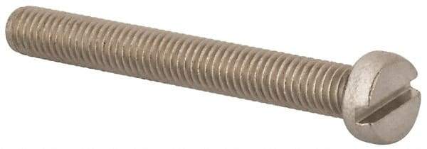 Value Collection - M6x1.00 Metric Coarse, 50mm Length Under Head Slotted Drive Machine Screw - Fillister Head, Grade 18-8 & A2 Stainless Steel, Uncoated, Without Washer - Benchmark Tooling