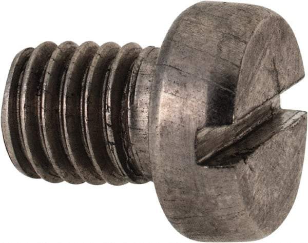 Value Collection - M8x1.25 Metric Coarse, 10mm Length Under Head Slotted Drive Machine Screw - Fillister Head, Grade 18-8 & A2 Stainless Steel, Uncoated, Without Washer - Benchmark Tooling