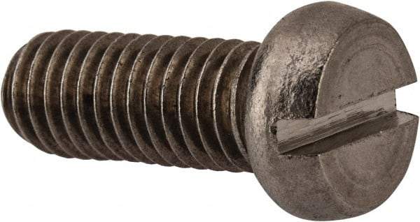 Value Collection - M8x1.25 Metric Coarse, 20mm Length Under Head Slotted Drive Machine Screw - Fillister Head, Grade 18-8 & A2 Stainless Steel, Uncoated, Without Washer - Benchmark Tooling