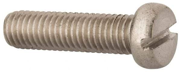 Value Collection - M8x1.25 Metric Coarse, 30mm Length Under Head Slotted Drive Machine Screw - Fillister Head, Grade 18-8 & A2 Stainless Steel, Uncoated, Without Washer - Benchmark Tooling