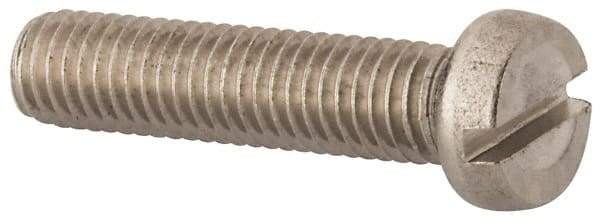 Value Collection - M8x1.25 Metric Coarse, 35mm Length Under Head Slotted Drive Machine Screw - Fillister Head, Grade 18-8 & A2 Stainless Steel, Uncoated, Without Washer - Benchmark Tooling