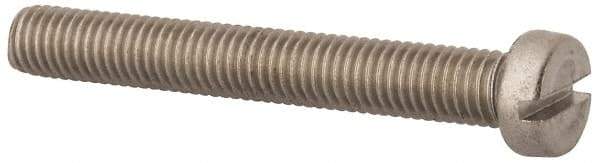 Value Collection - M8x1.25 Metric Coarse, 60mm Length Under Head Slotted Drive Machine Screw - Fillister Head, Grade 18-8 & A2 Stainless Steel, Uncoated, Without Washer - Benchmark Tooling