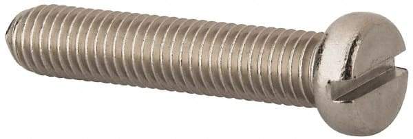 Value Collection - M10x1.50 Metric Coarse, 50mm Length Under Head Slotted Drive Machine Screw - Fillister Head, Grade 18-8 & A2 Stainless Steel, Uncoated, Without Washer - Benchmark Tooling