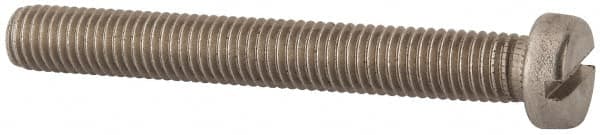 Value Collection - M10x1.50 Metric Coarse, 80mm Length Under Head Slotted Drive Machine Screw - Fillister Head, Grade 18-8 & A2 Stainless Steel, Uncoated, Without Washer - Benchmark Tooling