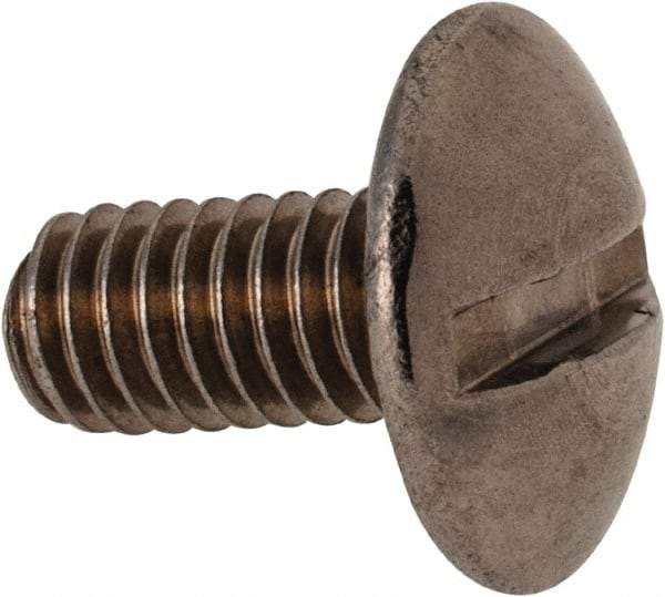 Value Collection - M4x0.70 Metric Coarse, 8mm Length Under Head Slotted Drive Machine Screw - Truss Head, Grade 18-8 & A2 Stainless Steel, Uncoated, Without Washer - Benchmark Tooling
