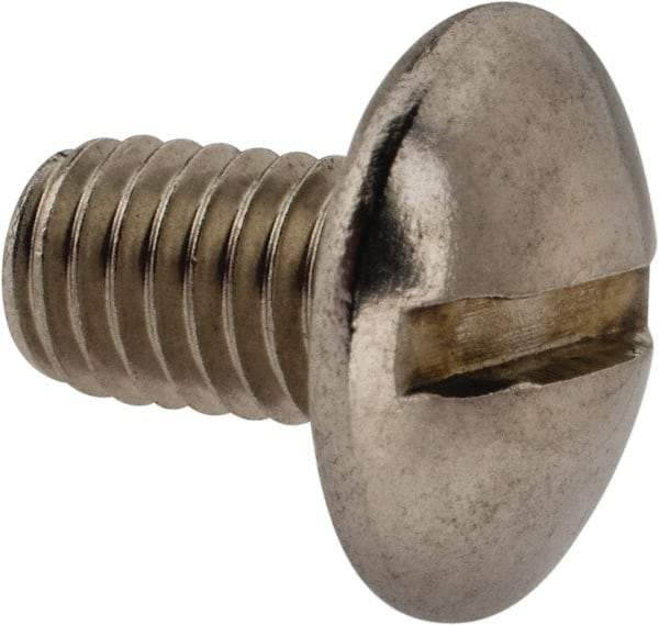 Value Collection - M5x0.80 Metric Coarse, 8mm Length Under Head Slotted Drive Machine Screw - Truss Head, Grade 18-8 & A2 Stainless Steel, Uncoated, Without Washer - Benchmark Tooling
