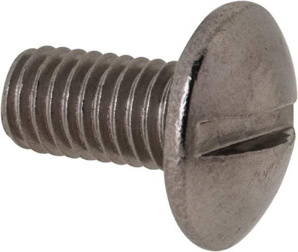 Value Collection - M5x0.80 Metric Coarse, 10mm Length Under Head Slotted Drive Machine Screw - Truss Head, Grade 18-8 & A2 Stainless Steel, Uncoated, Without Washer - Benchmark Tooling