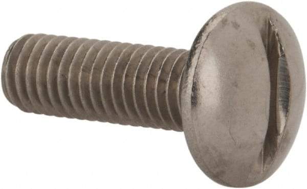 Value Collection - M5x0.80 Metric Coarse, 16mm Length Under Head Slotted Drive Machine Screw - Truss Head, Grade 18-8 & A2 Stainless Steel, Uncoated, Without Washer - Benchmark Tooling