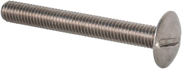 Value Collection - M5x0.80 Metric Coarse, 40mm Length Under Head Slotted Drive Machine Screw - Truss Head, Grade 18-8 & A2 Stainless Steel, Uncoated, Without Washer - Benchmark Tooling