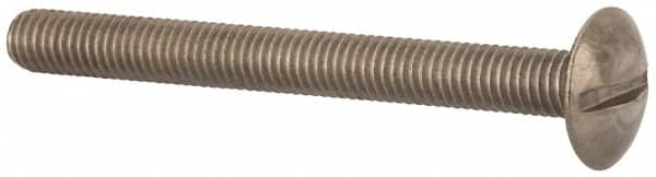 Value Collection - M5x0.80 Metric Coarse, 50mm Length Under Head Slotted Drive Machine Screw - Truss Head, Grade 18-8 & A2 Stainless Steel, Uncoated, Without Washer - Benchmark Tooling