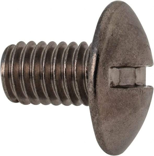 Value Collection - M6x1.00 Metric Coarse, 10mm Length Under Head Slotted Drive Machine Screw - Truss Head, Grade 18-8 & A2 Stainless Steel, Uncoated, Without Washer - Benchmark Tooling