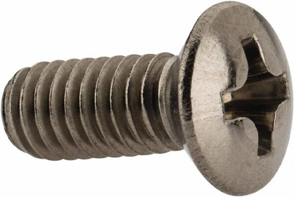 Value Collection - M4x0.70 Metric Coarse, 10mm OAL Phillips Drive Machine Screw - Oval Head, Grade 18-8 & A2 Stainless Steel, Uncoated, Without Washer - Benchmark Tooling