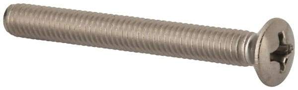 Value Collection - M4x0.70 Metric Coarse, 35mm OAL Phillips Drive Machine Screw - Oval Head, Grade 18-8 & A2 Stainless Steel, Uncoated, Without Washer - Benchmark Tooling