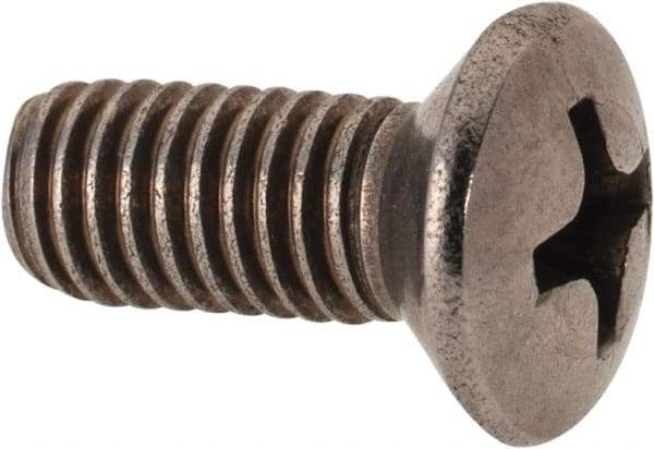 Value Collection - M5x0.80 Metric Coarse, 12mm OAL Phillips Drive Machine Screw - Oval Head, Grade 18-8 & A2 Stainless Steel, Uncoated, Without Washer - Benchmark Tooling