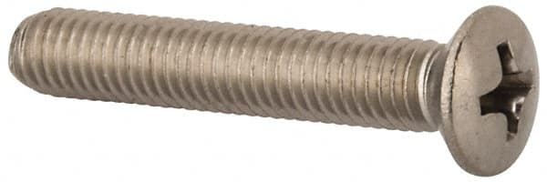 Value Collection - M5x0.80 Metric Coarse, 30mm OAL Phillips Drive Machine Screw - Oval Head, Grade 18-8 & A2 Stainless Steel, Uncoated, Without Washer - Benchmark Tooling