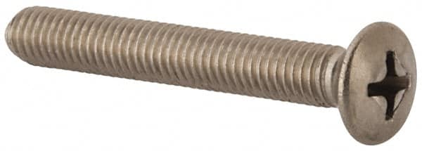 Value Collection - M5x0.80 Metric Coarse, 35mm OAL Phillips Drive Machine Screw - Oval Head, Grade 18-8 & A2 Stainless Steel, Uncoated, Without Washer - Benchmark Tooling