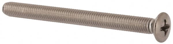 Value Collection - M5x0.80 Metric Coarse, 60mm OAL Phillips Drive Machine Screw - Oval Head, Grade 18-8 & A2 Stainless Steel, Uncoated, Without Washer - Benchmark Tooling