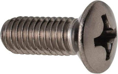 Value Collection - M6x1.00 Metric Coarse, 16mm OAL Phillips Drive Machine Screw - Oval Head, Grade 18-8 & A2 Stainless Steel, Uncoated, Without Washer - Benchmark Tooling