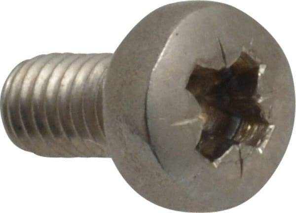 Value Collection - M4x0.70 Metric Coarse, 8mm Length Under Head Pozidriv Drive Machine Screw - Pan Head, Grade 18-8 & A2 Stainless Steel, Uncoated, Without Washer - Benchmark Tooling