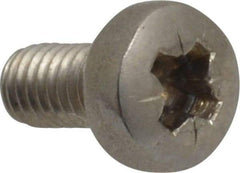 Value Collection - M4x0.70 Metric Coarse, 8mm Length Under Head Pozidriv Drive Machine Screw - Pan Head, Grade 18-8 & A2 Stainless Steel, Uncoated, Without Washer - Benchmark Tooling
