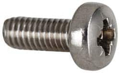 Value Collection - M5x0.80 Metric Coarse, 16mm Length Under Head Pozidriv Drive Machine Screw - Pan Head, Grade 18-8 & A2 Stainless Steel, Uncoated, Without Washer - Benchmark Tooling