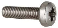 Value Collection - M8x1.25 Metric Coarse, 30mm Length Under Head Pozidriv Drive Machine Screw - Pan Head, Grade 18-8 & A2 Stainless Steel, Uncoated, Without Washer - Benchmark Tooling