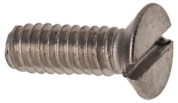 Value Collection - M2x0.40 Metric Coarse, 6mm OAL Slotted Drive Machine Screw - Flat Head, Grade 316 & A4 Stainless Steel, Uncoated, Without Washer - Benchmark Tooling