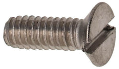 Value Collection - M2x0.40 Metric Coarse, 6mm OAL Slotted Drive Machine Screw - Flat Head, Grade 316 & A4 Stainless Steel, Uncoated, Without Washer - Benchmark Tooling