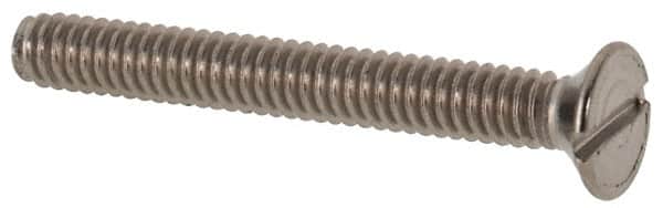 Value Collection - M2x0.40 Metric Coarse, 16mm OAL Slotted Drive Machine Screw - Flat Head, Grade 316 & A4 Stainless Steel, Uncoated, Without Washer - Benchmark Tooling
