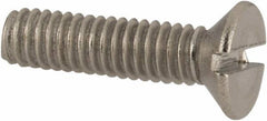 Value Collection - M2.5x0.45 Metric Coarse, 10mm OAL Slotted Drive Machine Screw - Flat Head, Grade 316 & A4 Stainless Steel, Uncoated, Without Washer - Benchmark Tooling