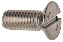 Value Collection - M3x0.50 Metric Coarse, 8mm OAL Slotted Drive Machine Screw - Flat Head, Grade 316 & A4 Stainless Steel, Uncoated, Without Washer - Benchmark Tooling