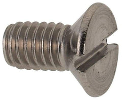Value Collection - M4x0.70 Metric Coarse, 8mm OAL Slotted Drive Machine Screw - Flat Head, Grade 316 & A4 Stainless Steel, Uncoated, Without Washer - Benchmark Tooling