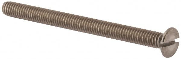 Value Collection - M4x0.70 Metric Coarse, 50mm OAL Slotted Drive Machine Screw - Flat Head, Grade 316 & A4 Stainless Steel, Uncoated, Without Washer - Benchmark Tooling