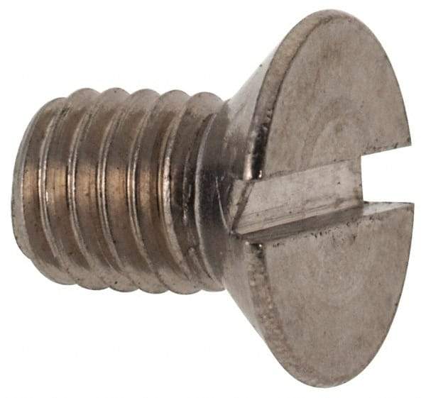 Value Collection - M5x0.80 Metric Coarse, 8mm OAL Slotted Drive Machine Screw - Flat Head, Grade 316 & A4 Stainless Steel, Uncoated, Without Washer - Benchmark Tooling