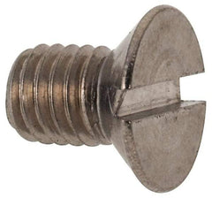 Value Collection - M5x0.80 Metric Coarse, 8mm OAL Slotted Drive Machine Screw - Flat Head, Grade 316 & A4 Stainless Steel, Uncoated, Without Washer - Benchmark Tooling