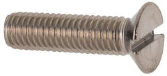 Value Collection - M5x0.80 Metric Coarse, 20mm OAL Slotted Drive Machine Screw - Flat Head, Grade 316 & A4 Stainless Steel, Uncoated, Without Washer - Benchmark Tooling