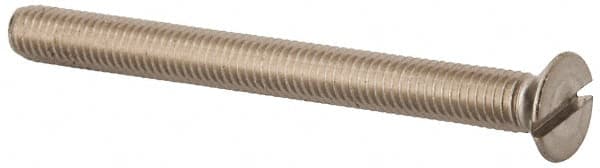 Value Collection - M5x0.80 Metric Coarse, 55mm OAL Slotted Drive Machine Screw - Flat Head, Grade 316 & A4 Stainless Steel, Uncoated, Without Washer - Benchmark Tooling