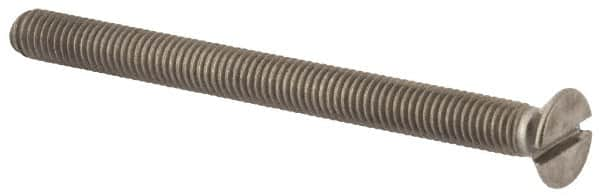 Value Collection - M5x0.80, 60mm OAL Slotted Drive Machine Screw - Flat Head, Grade 316 & A4 Stainless Steel, Uncoated, Without Washer - Benchmark Tooling