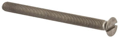 Value Collection - M5x0.80, 60mm OAL Slotted Drive Machine Screw - Flat Head, Grade 316 & A4 Stainless Steel, Uncoated, Without Washer - Benchmark Tooling