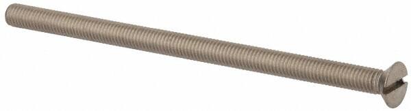 Value Collection - M5x0.80 Metric Coarse, 90mm OAL Slotted Drive Machine Screw - Flat Head, Grade 316 & A4 Stainless Steel, Uncoated, Without Washer - Benchmark Tooling