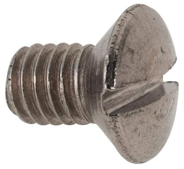 Value Collection - M6x1.00 Metric Coarse, 8mm OAL Slotted Drive Machine Screw - Flat Head, Grade 316 & A4 Stainless Steel, Uncoated, Without Washer - Benchmark Tooling