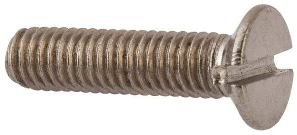 Value Collection - M6x1.00 Metric Coarse, 25mm OAL Slotted Drive Machine Screw - Flat Head, Grade 316 & A4 Stainless Steel, Uncoated, Without Washer - Benchmark Tooling