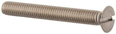 Value Collection - M6x1.00 Metric Coarse, 50mm OAL Slotted Drive Machine Screw - Flat Head, Grade 316 & A4 Stainless Steel, Uncoated, Without Washer - Benchmark Tooling