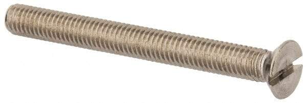 Value Collection - M6x1.00 Metric Coarse, 60mm OAL Slotted Drive Machine Screw - Flat Head, Grade 316 & A4 Stainless Steel, Uncoated, Without Washer - Benchmark Tooling